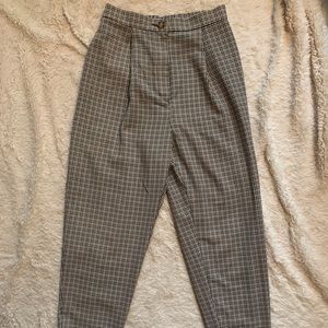 plaid h&m pants